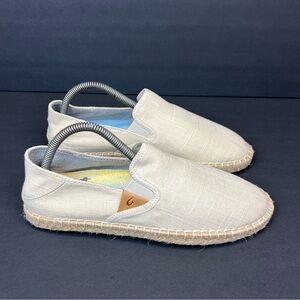OluKai Kaula Pa'a Kapa Slip on Espadrille Loafer US Size 8.5 Euro 38.5